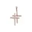 Pandantiv cupru placat cu aur roz 14k, model dublu cruce