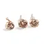 Set Cercei si Pandantiv din cupru placat cu aur galben 14k model impletit