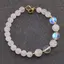Bratara Cuart roz si Angel Aura Cuart sfere cu bumbi aurii, 6-8mm