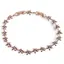 Bratara din cupru placat cu aur roz 18k, model flori cu zirconii violet