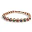 Bratara din cupru placat cu aur roz 18k, model inimi cu zirconii multicolore