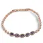 Bratara din cupru placat cu aur roz 18k, model picatura cu zirconii violet