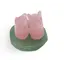 Pereche Rate Mandarin din Cuart Roz pe baza din Aventurin, 3,5cm x 2,3cm