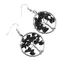 Cercei cu agatatoare Obsidian chips pomul vietii, 30mm
