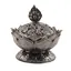 Vas pentru ardere tamaie si ierburi parfumate Lotus cu model feng-shui, alama - 7cm