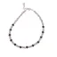 Bratara Cuart fumuriu bicolor sfere fatetate cu Argint 925, 3-4mm