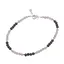 Bratara Cuart fumuriu sfere fatetate cu Argint 925, 3-4mm