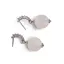 Cercei cu surub Cuart roz si baza de Argint 925 semirotunda cu zirconii, 11mm