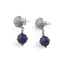 Cercei cu surub Lapis Lazuli cu baza din Argint 925 semisfera cu zirconii, 7mm