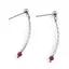 Cercei cu surub Rubin sfere fatetate cu lantisor de Argint 925, 3mm