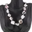 Colier Perle de Mallorca neuniforme gri, roz si albe, 18mm