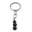 Breloc Goldstone albastru trei sfere, 8-10mm