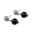 Cercei cu surub Turmalina neagra sfere cu baza din Argint 925 semisfera cu zirconii, 10mm
