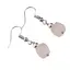 Cercei cu agatatoare Cuart roz cub fatetat, 6-8mm