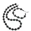 Set colier si bratara Agat negru mat sfere, 4-10mm