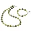 Set colier si bratara Jad olive mat sfere, 4-10mm