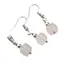 Set Cercei si Pandantiv Cuart roz cub fatetat, 6-8mm