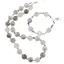 Set colier si bratara Cuart gri sfere, 4-12mm
