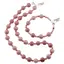 Set colier si bratara Rodonit roz sfere, 4-10mm