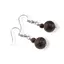 Cercei cu agatatoare Obsidian mahon, sfere 10mm si 4mm