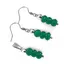 Set cercei cu agatatoare si pandantiv Agat verde discuri fatetate, 6-7mm