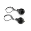 Cercei cu agatatoare Agat negru cu alb, sfere fatetate 10mm si 4mm