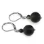 Cercei cu agatatoare Agat negru dantelat mat, sfere 10mm si 4mm