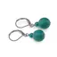 Cercei cu agatatoare Turcoaz verde, sfere 10mm si 4mm