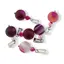 Pandantiv Agat roz dantelat mat, sfere 10mm si 4mm