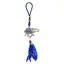 Breloc Amuleta Elefant cu ochi protector si ciucure albastru, 19cm