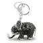 Breloc Elefant cu floare si zirconii, negru - 10cm