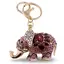 Breloc Elefant cu floare si zirconii, roz - 10cm