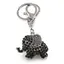 Breloc Elefant si zirconii, negru - 10cm
