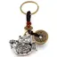 Breloc Feng Shui Amuleta cu nod mistic si pisica cu ciocanul dorintelor argintiu, 10,5cm