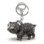 Breloc Porc si zirconii, negru - 10cm