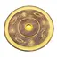 Suport lemn ardere betisoare si conuri parfumate rotund cu floare, galben - 13cm