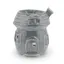 Vas aromaterapie din ceramica cu model casuta, gri - 9cm