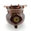 Vas aromaterapie din ceramica cu model ceaun, maro inchis - 9cm