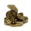 Statueta Feng Shui Sarpe incolacit pe pepita si monede chinezesti - 3,4cm