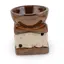 Vas aromaterapie din ceramica maro model Elefant mat crem - 9,5cm