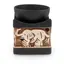 Vas aromaterapie din ceramica mat negru model Elefant maro - 9,5cm