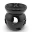 Vas aromaterapie din ceramica model celest rotund, negru - 7,5cm