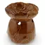 Vas aromaterapie din ceramica model frunza, maro - 8,5cm