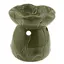 Vas aromaterapie din ceramica model frunza, verde inchis - 8,5cm