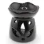 Vas aromaterapie din ceramica model petale cu baza rotunda, negru - 7,5cm
