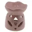 Vas aromaterapie din ceramica model petale cu baza rotunda, roz - 7,5cm