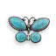 Brosa fluture cu Turcoaz, 44mm