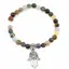 Bratara pe elastic Mix Cristale pentru protectie sfere cu element argintiu Hamsa, 6mm