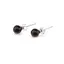 Cercei cu surub chihlimbar 6mm cu argint 925, negru