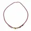 Colier Granat sfere si Turmalina multicolora briolete, 3-7mm